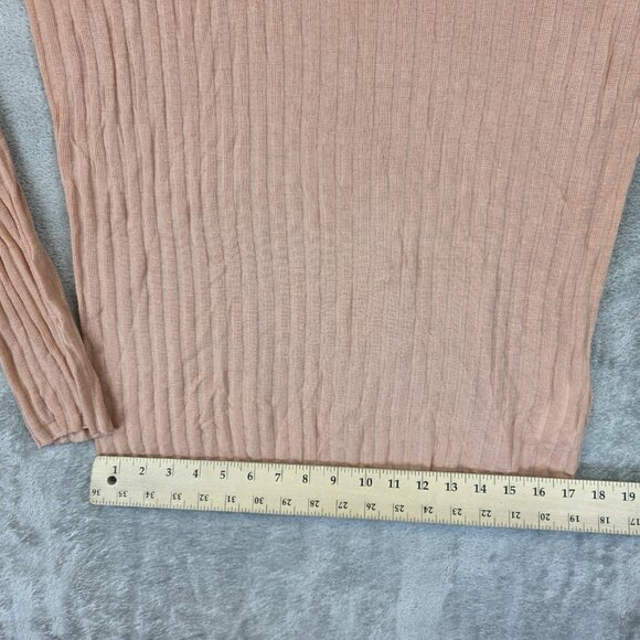 COS Sweater Womens Medium Beige Ribbed Turtleneck Lyocell Wool Long Sleeve Top - Picture 7 of 11